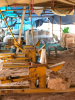 The earthen brick system's setup on the construction site. 