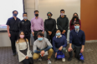 Group photo of the student participants and one of the judges, Phylicia Brown. Front row, from left: Joy Lee, Edwin Irizarry, Morgan Li, Salvatore Brancato. Second row, from left: Ben Stegmeier, Liem Nguyen, Brenden Reilly, Phylicia Brown, Dmytro Crawford, Maisoon Anwar.