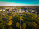 A 2016 aerial view of Hayes Hall on the University at Buffalo South Campus. Photo: Douglas Levere