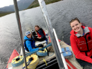 Left to right: UB students Kayla Hollister, Allison Cluett and Meg Corcoran were part of the research expedition headed by Elizabeth Thomas, assistant professor of geology (not pictured). Credit: Elizabeth Thomas
