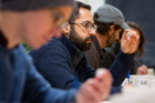 UB Assistant Professor of Chemistry Luis Velarde (center) was among past judges who were called into service again to judge the 2017 U.S. Crystal Growing Competition. Credit: Meredith Forrest Kulwicki / University at Buffalo