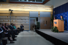 Lt. Gov. Kathy Hochul discusses the new building's contribution to the dramatic transformation of downtown Buffalo. Photo: Nancy J. Parisi