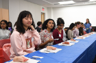 Dozens of pigs' feet are available for participants to practice suturing.