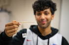 Jibran Ahmad shows off his crystal.