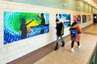 UB-branded signage in the Natural Sciences Complex, a collaboration with the College of Arts and Sciences and the Department of Chemistry. Photo: Douglas Levere