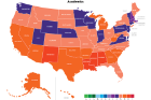 U.S. education system, academics grades by state.