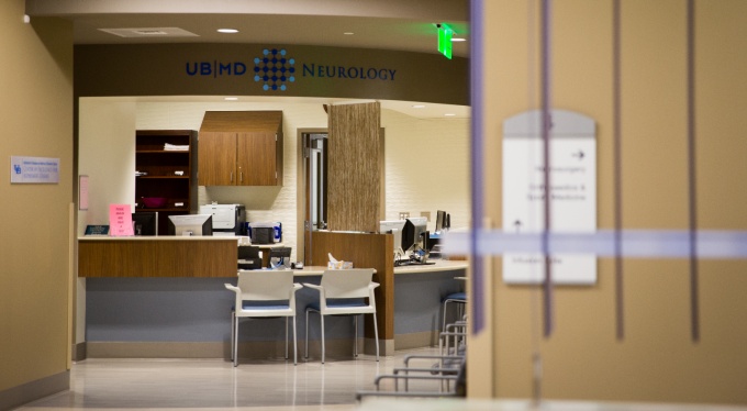 Photo of UBMD Neurology check-in.