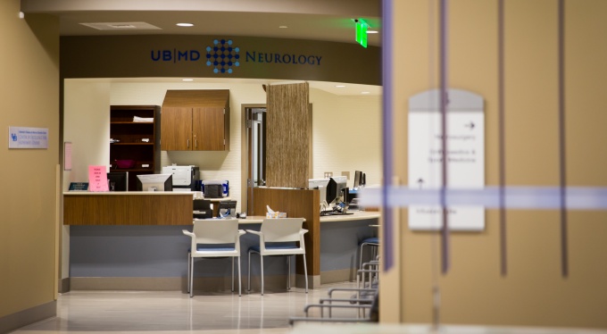 Photo of UBMD Neurology check-in. 