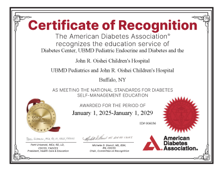 ADA Certificate of Recognition. 